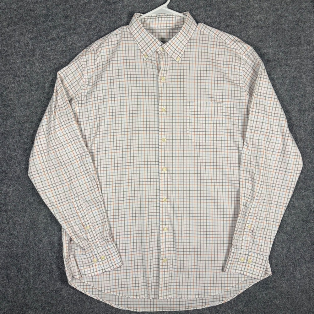 Peter Millar Performance Button Down Men Mens XL White Plaid Stretch Long Sleeve - Picture 2 of 12